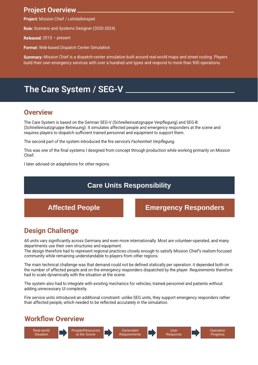 Preview of the Mission Chief Care System case study